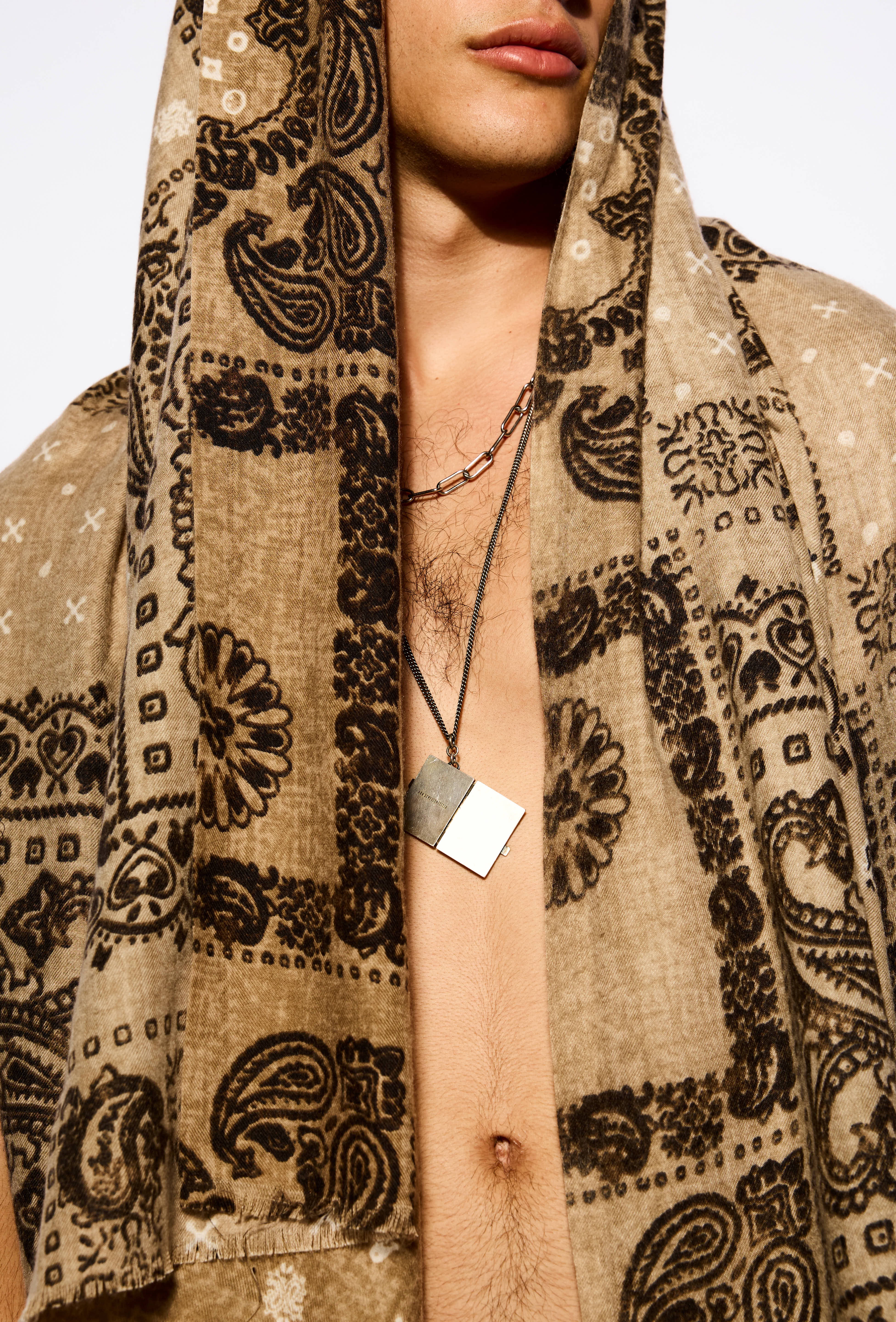 Brown Patterned Scarf