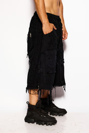 Black Apocalypse denim bermuda