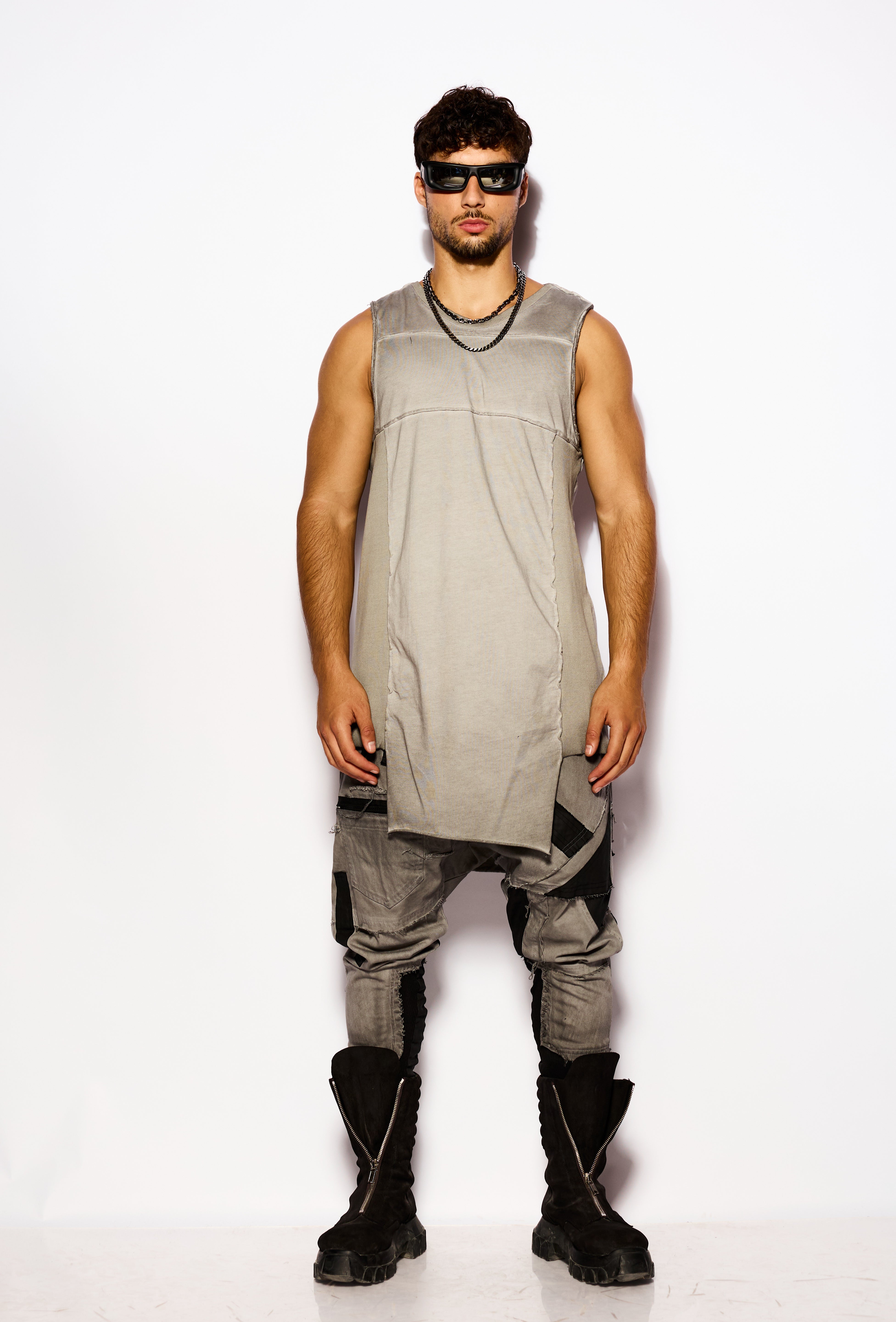 Gray Asymmetrical tank top