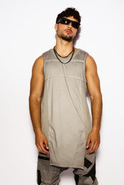Gray Asymmetrical tank top