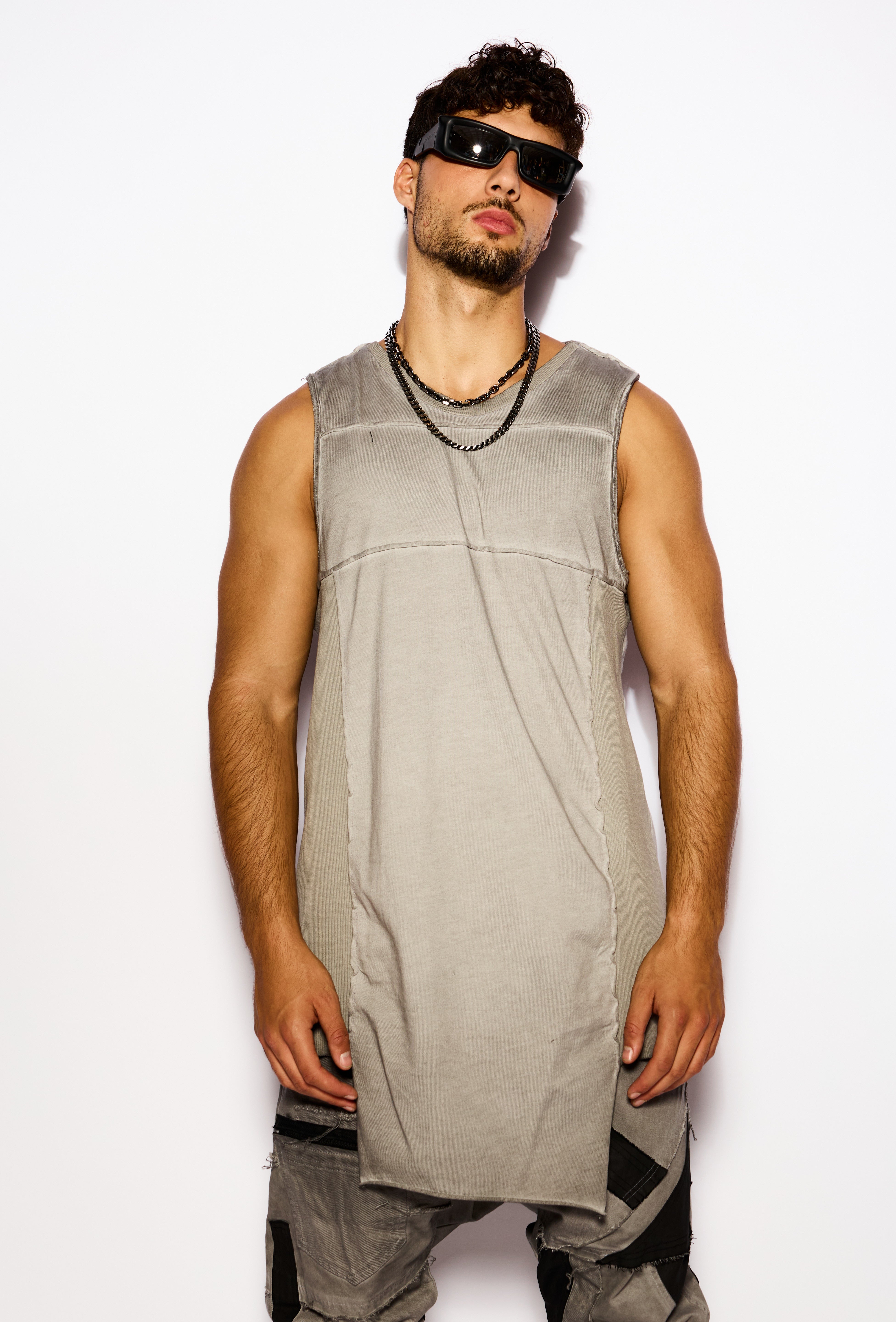Gray Asymmetrical tank top