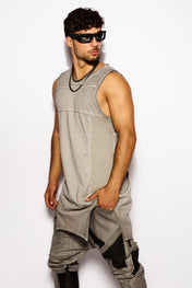 Gray Asymmetrical tank top