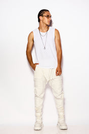 White Minimal Rib Tank