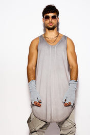 Gray Long fit Tank