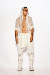 White Nomad net kimono