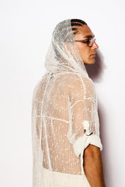 White Nomad net kimono
