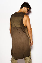 Brown Asymmetrical tank top