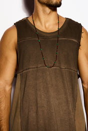 Brown Asymmetrical tank top
