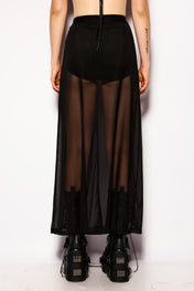 Black split veil skirt