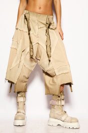 Beige APOCALYPSE asymmetric bermuda