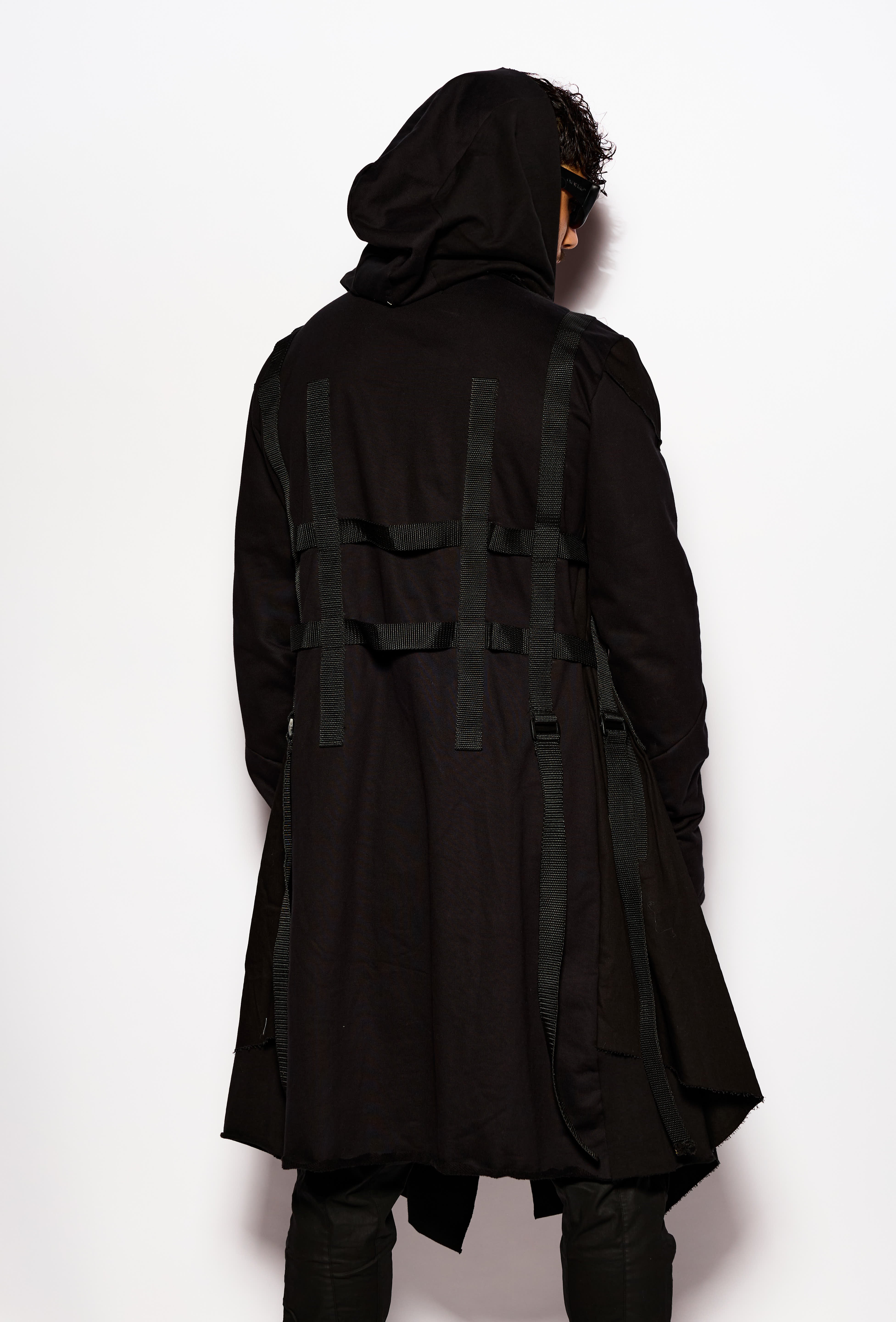 Black Long Straps Cardigan