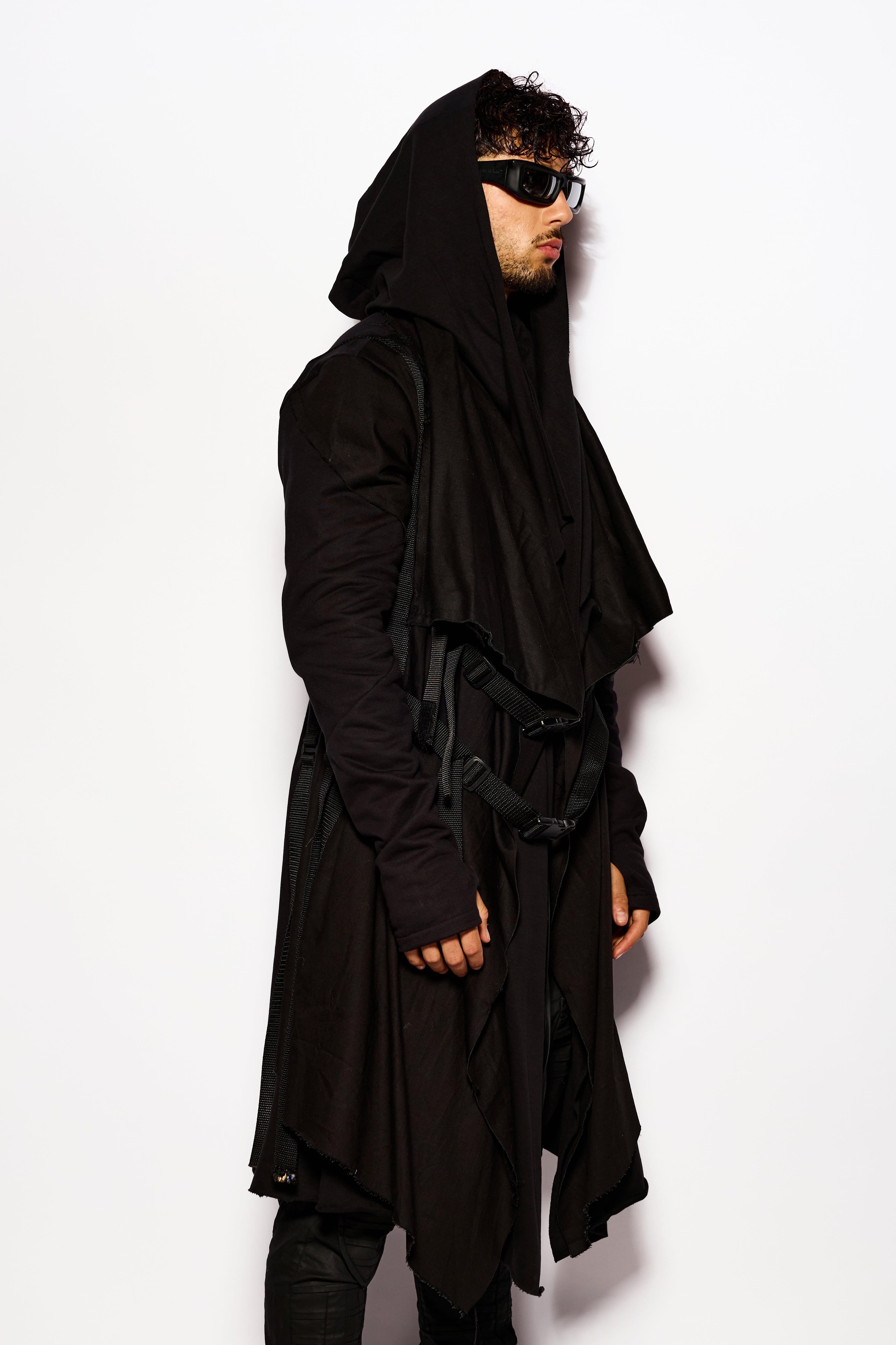Black Long Straps Cardigan