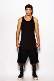Black Long fit Tank