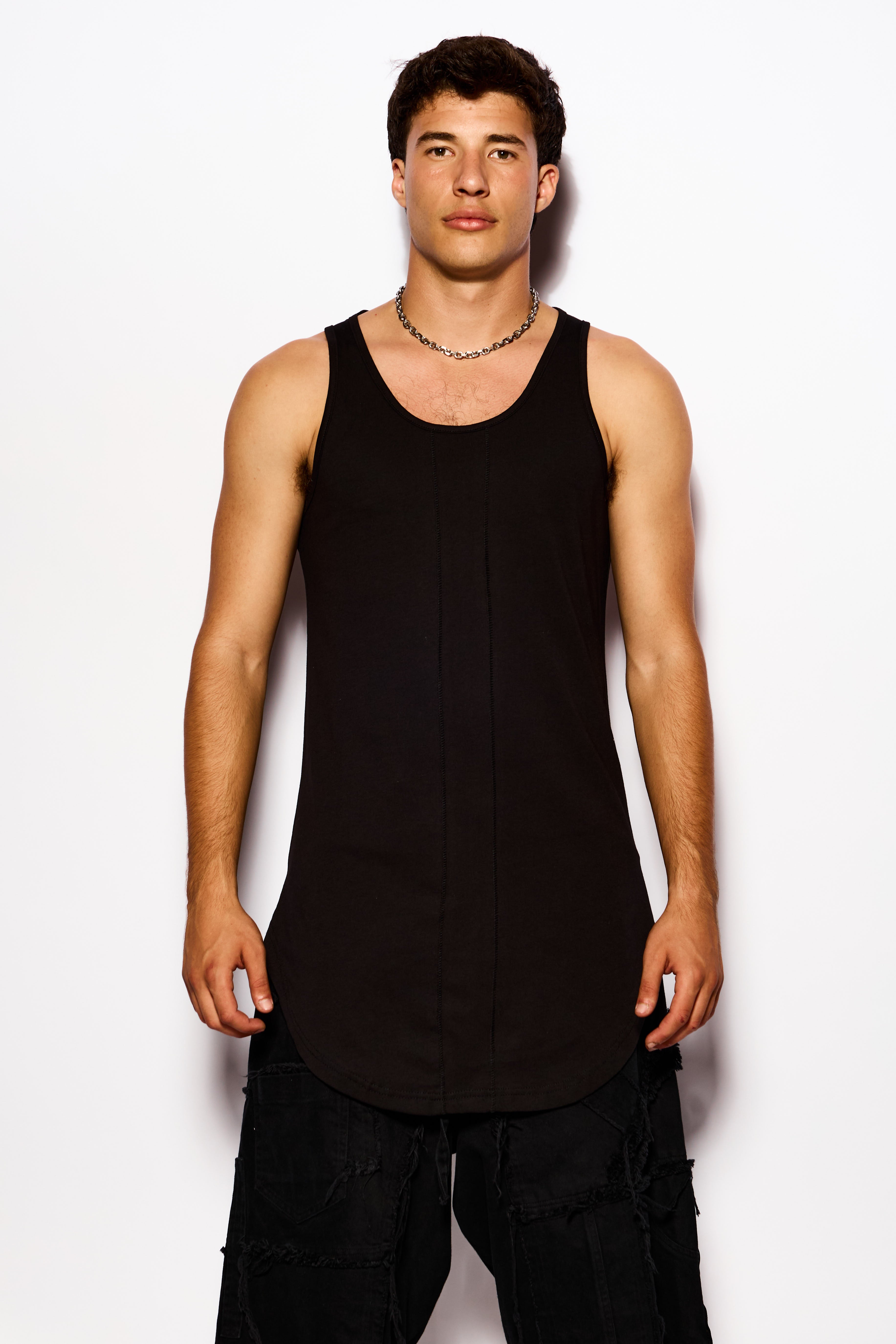 Black Long fit Tank