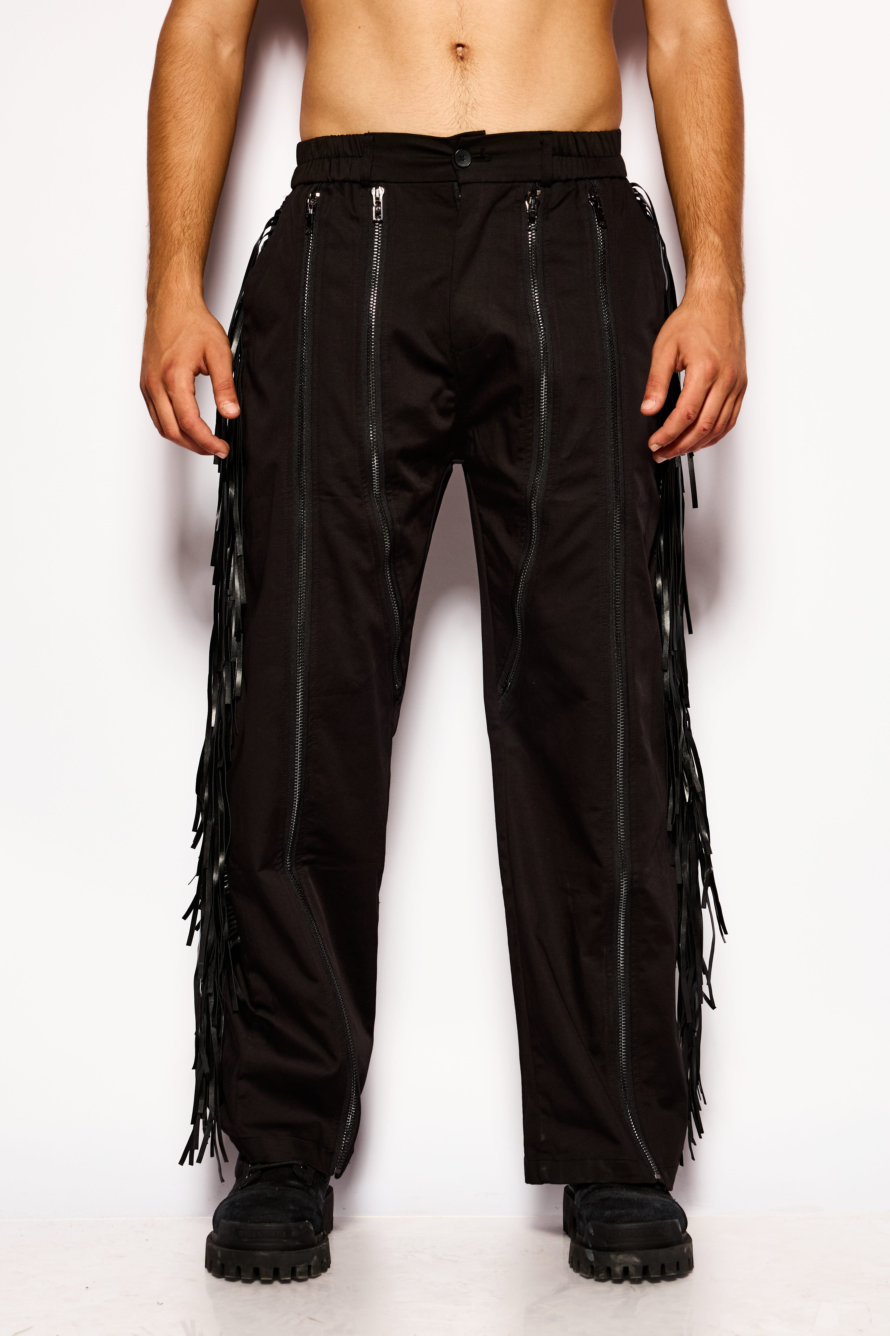 Onyx fringe pants