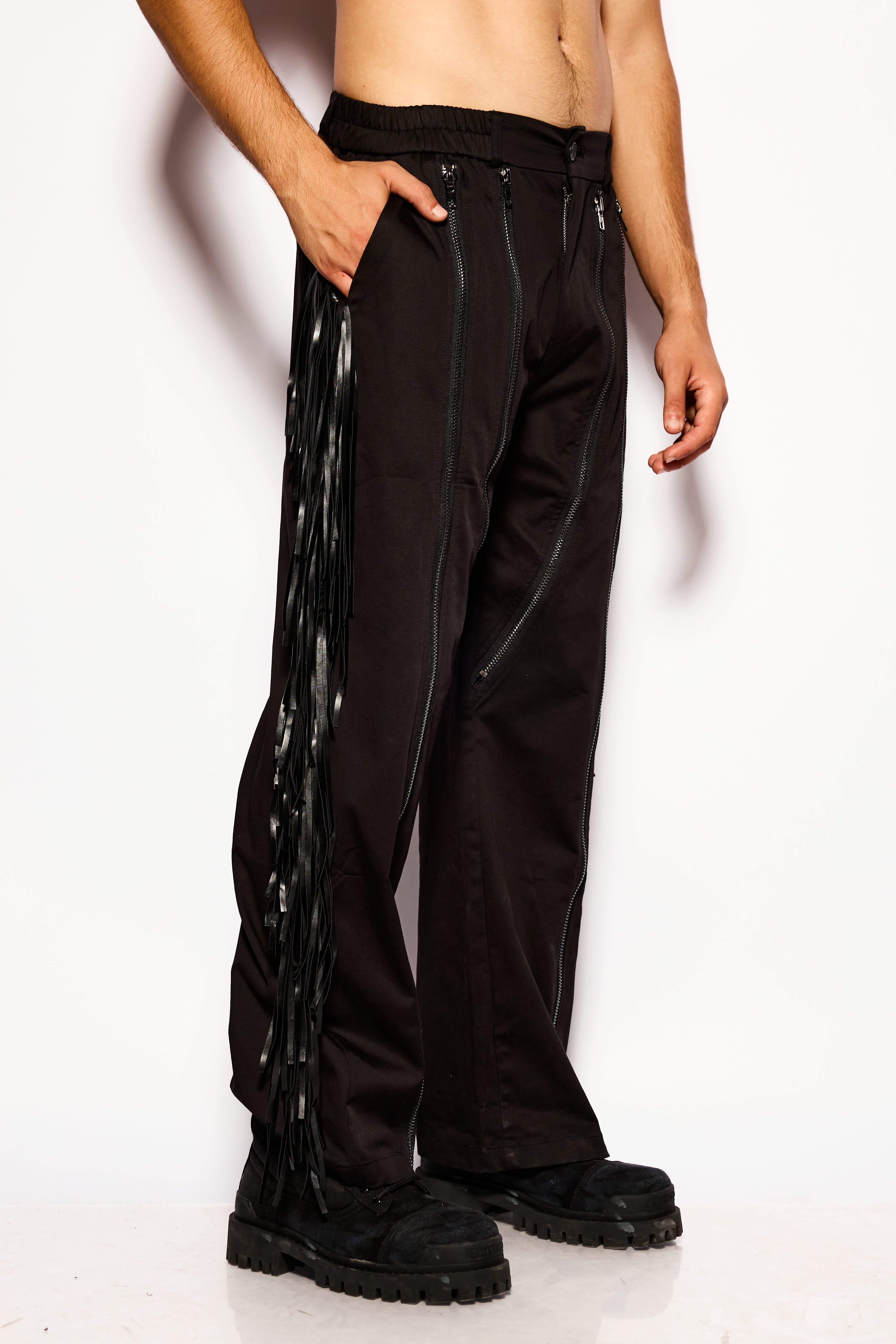 Onyx fringe pants