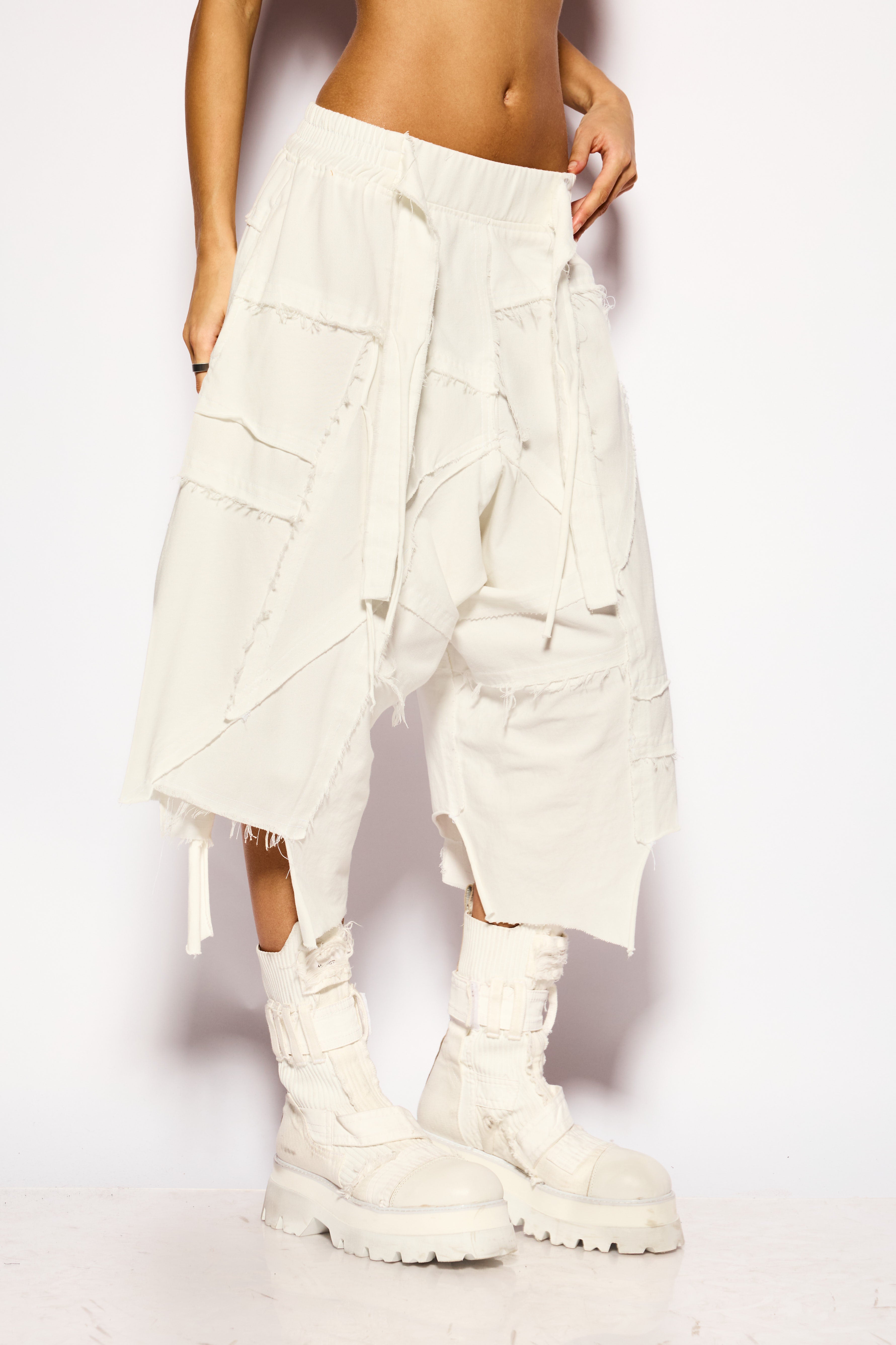 White APOCALYPSE asymmetric bermuda