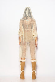 Beige Nomad net kimono