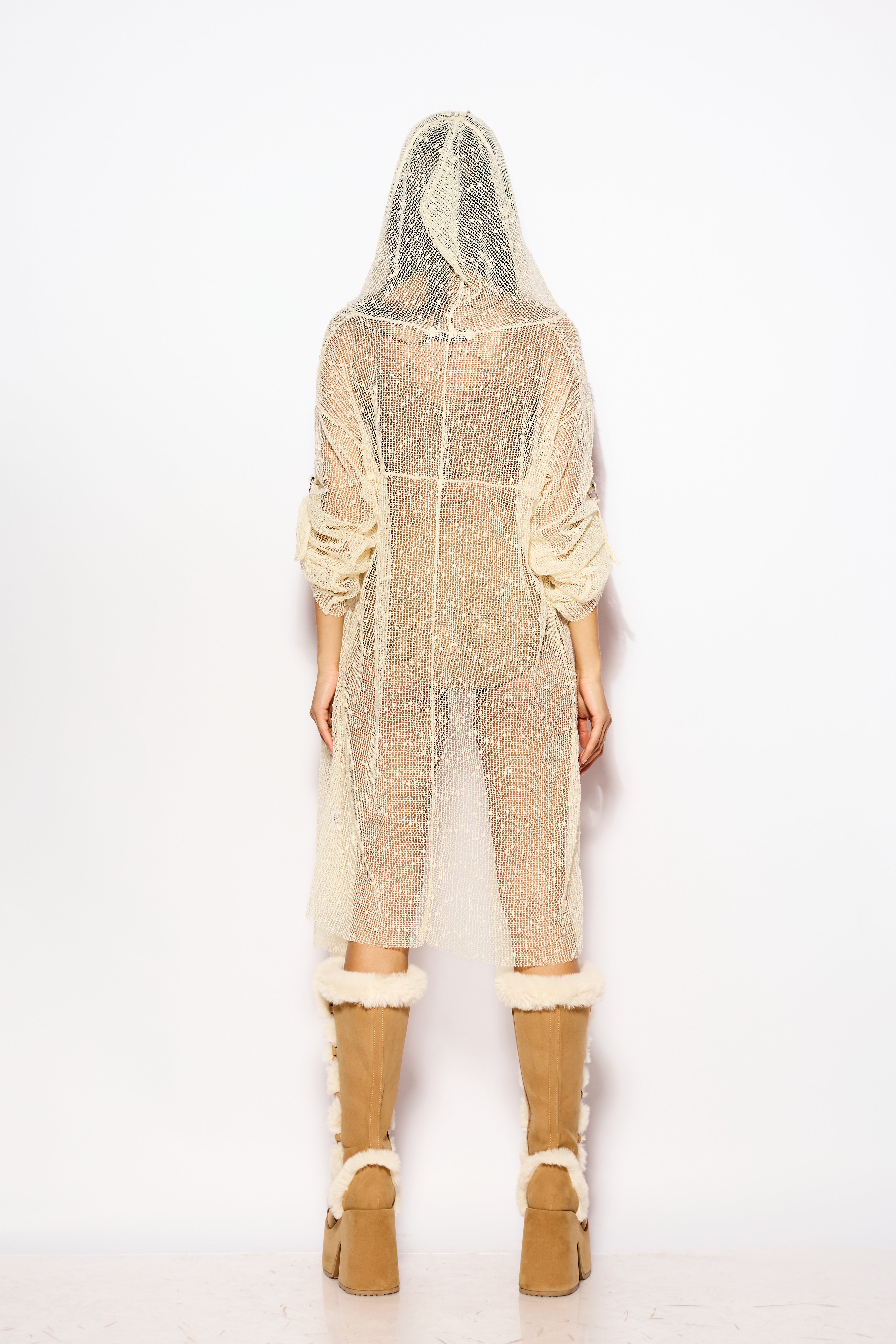 Beige Nomad net kimono