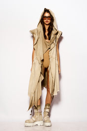 Beige  POCALYPSE Asymmetric Vest