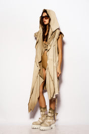 Beige  POCALYPSE Asymmetric Vest