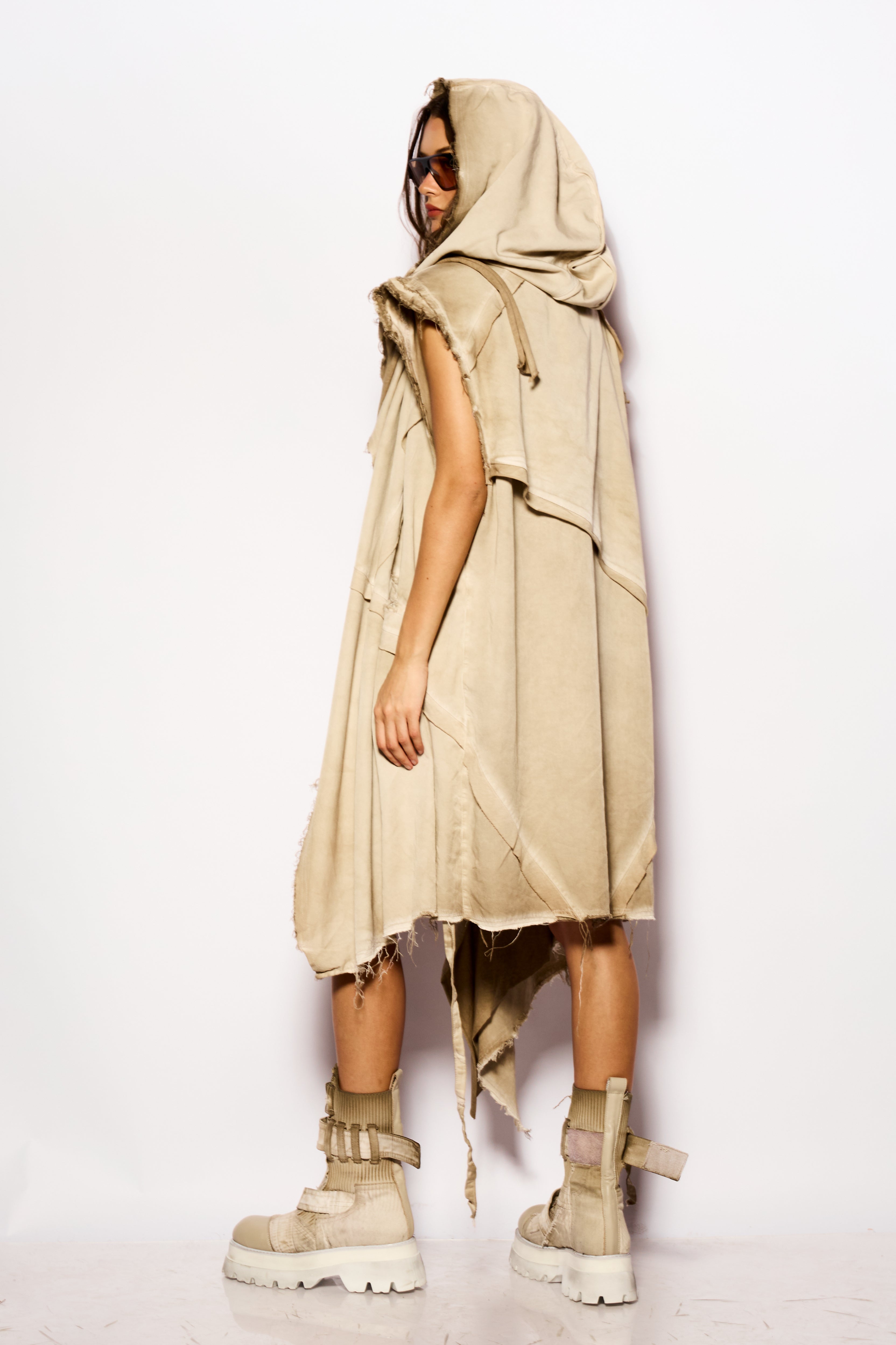 Beige  POCALYPSE Asymmetric Vest
