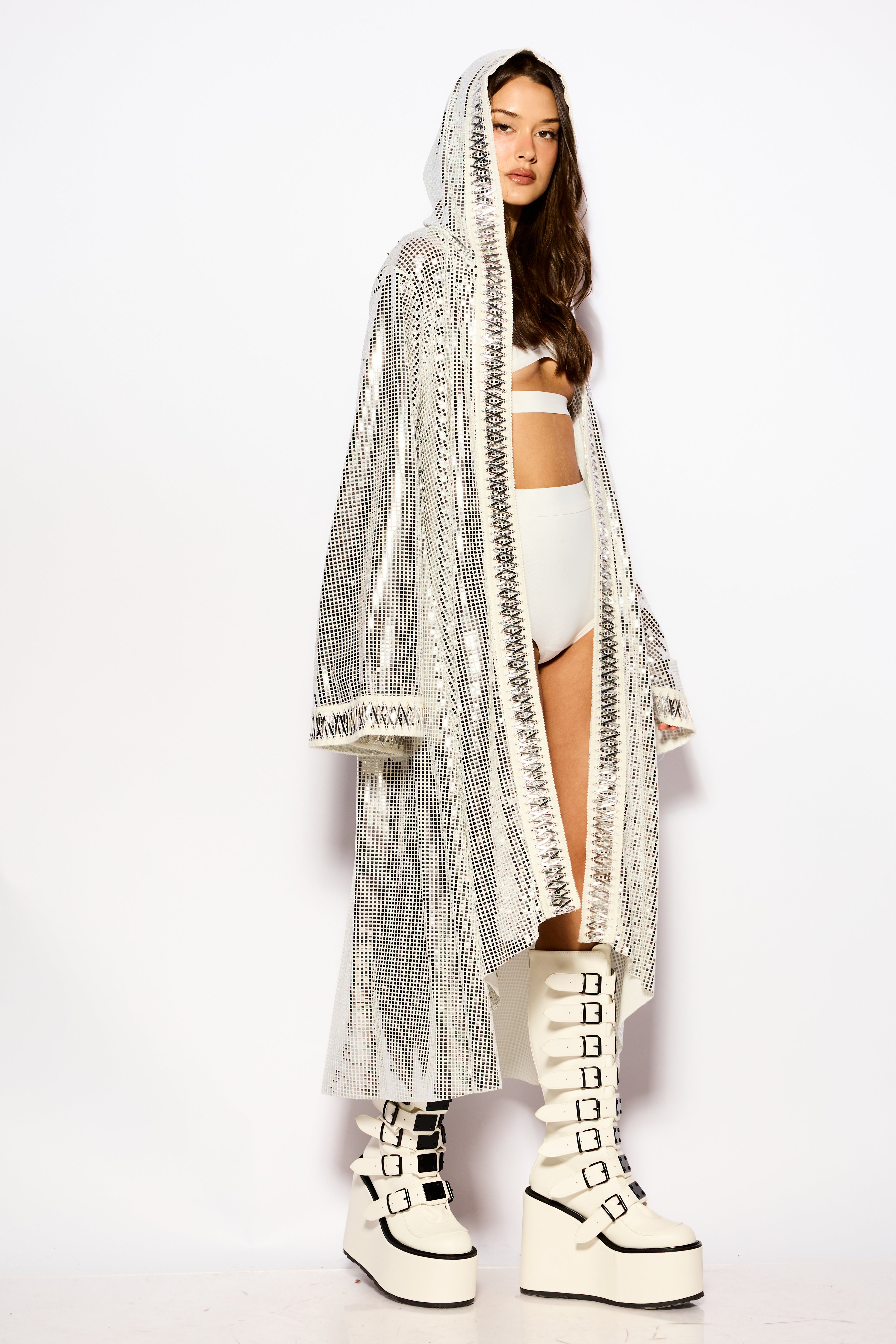 Silver Liquid Shadow Kimono