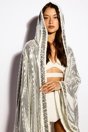Silver Liquid Shadow Kimono