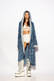 Indigo storm kimono