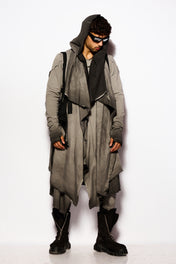 Gray Long Straps Cardigan