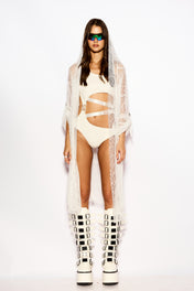 White Nomad net kimono