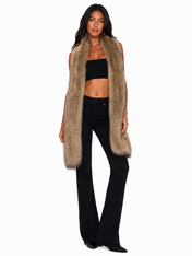 Brown Luxe Faux Fur Scarf