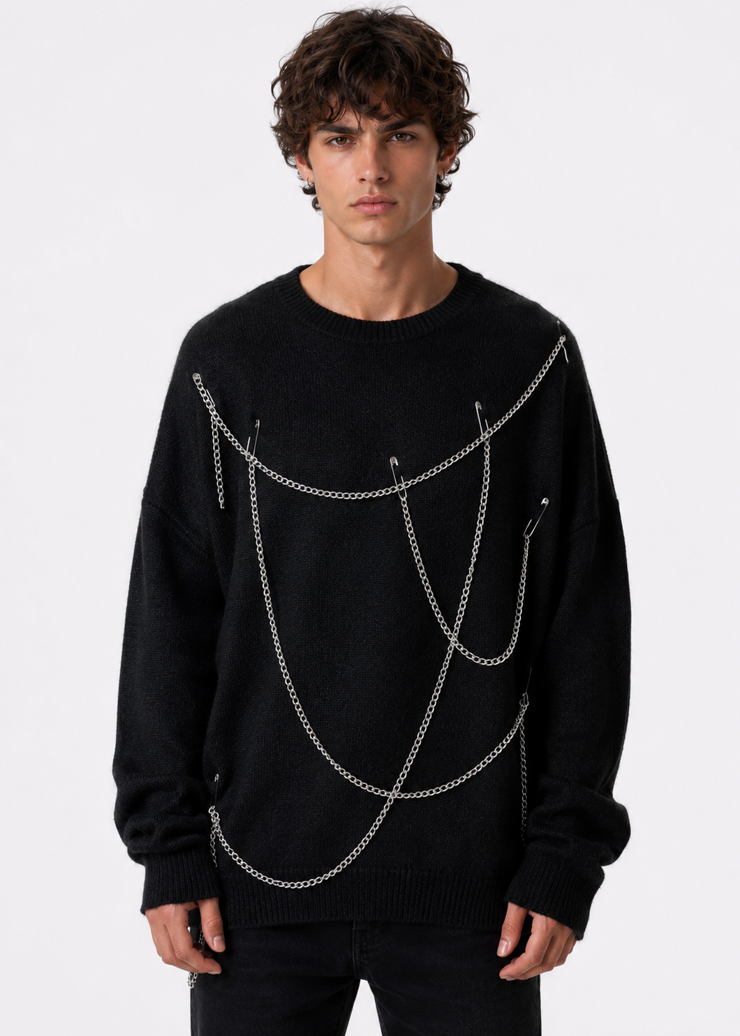 Black Chain Flow Knit