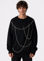 Black Chain Flow Knit