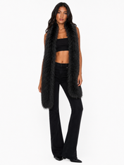 Black Luxe Faux Fur Scarf