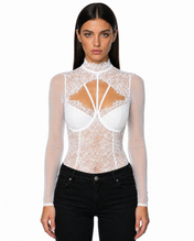 White Romantic edge bodysuit