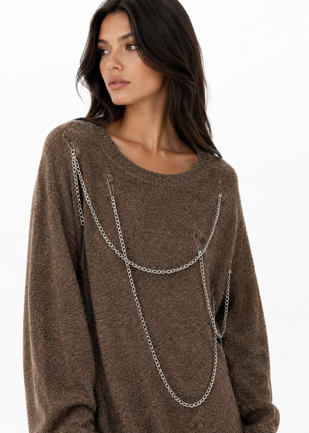 Brown Chain Flow Knit