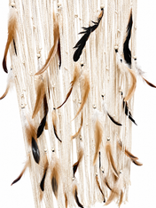 Beige Tribal fringe skirt