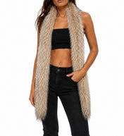 Beige Luxe Faux Fur Scarf