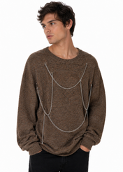 Brown Chain Flow Knit