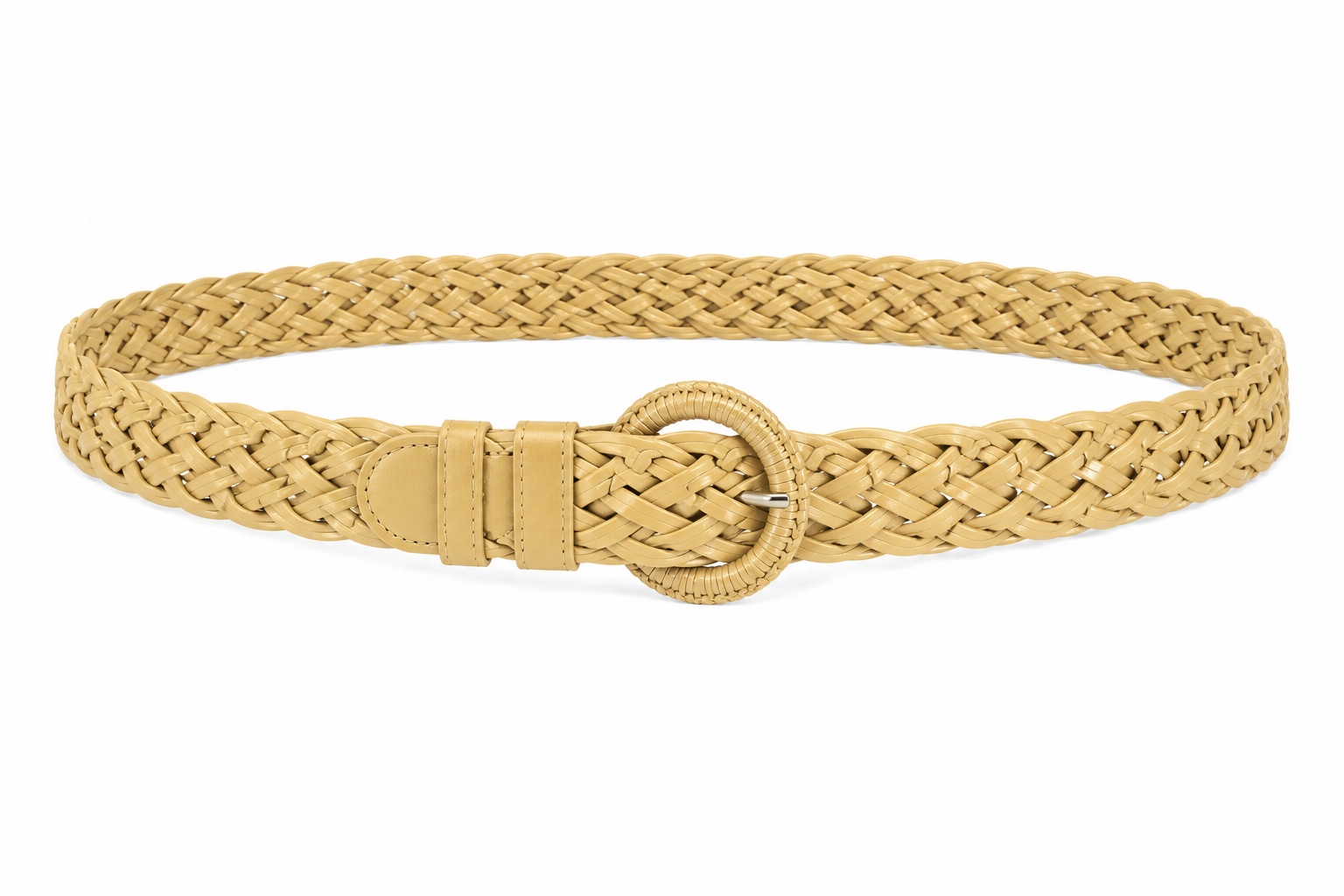 Beige Braided Boho Belt