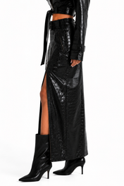 Noir Croc Skirt