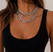 Multi Layer Silver Chain