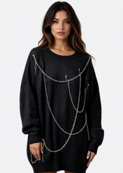 Black Chain Flow Knit