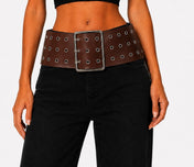 Brown Wide Grommet Belt