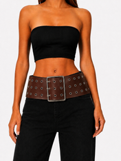 Brown Wide Grommet Belt