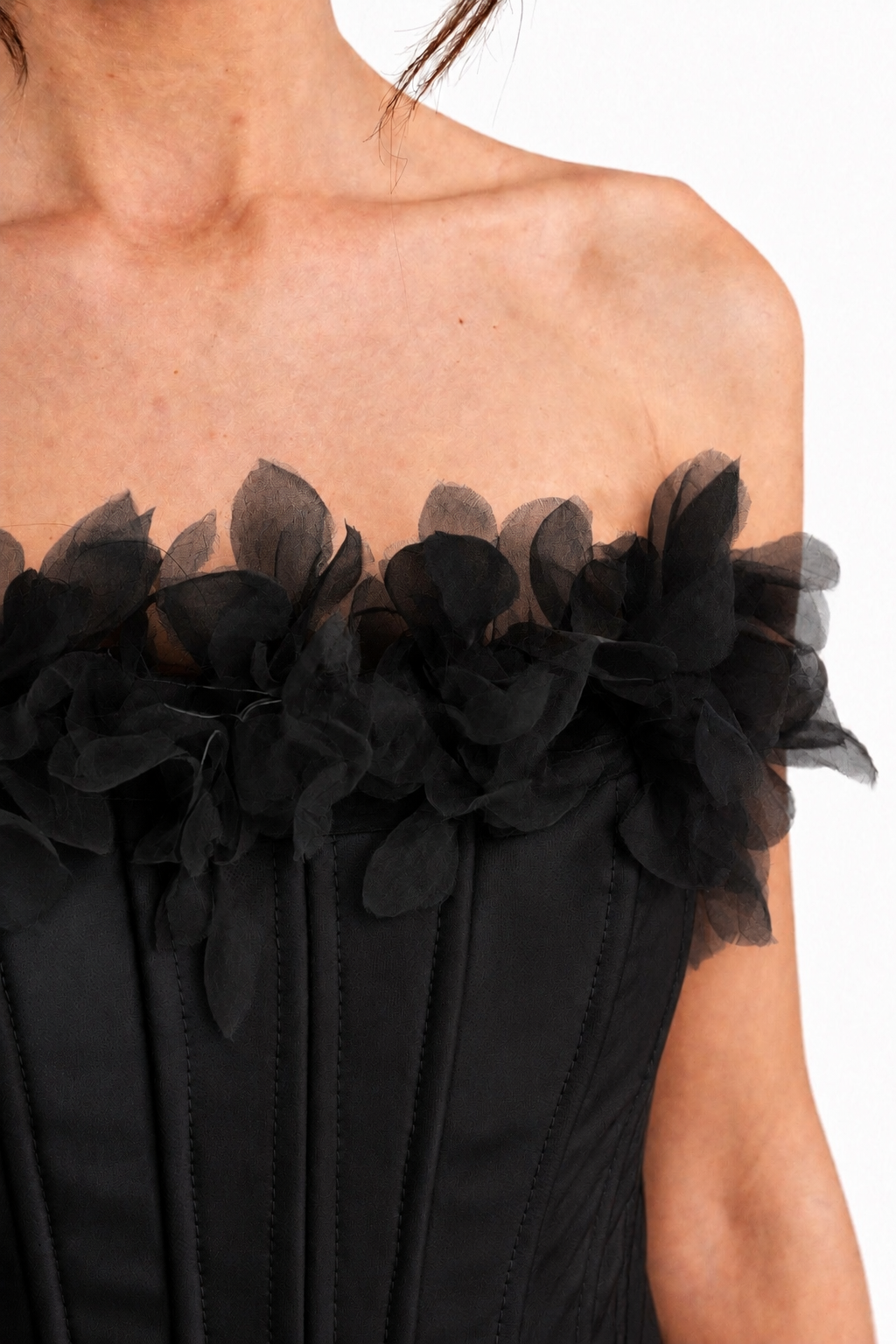 Black Rosette Mini Dress