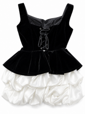Black&White Velvet Bloom Dress