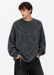 Gray Chain Flow Knit