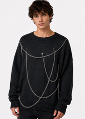 Black Chain Flow Knit
